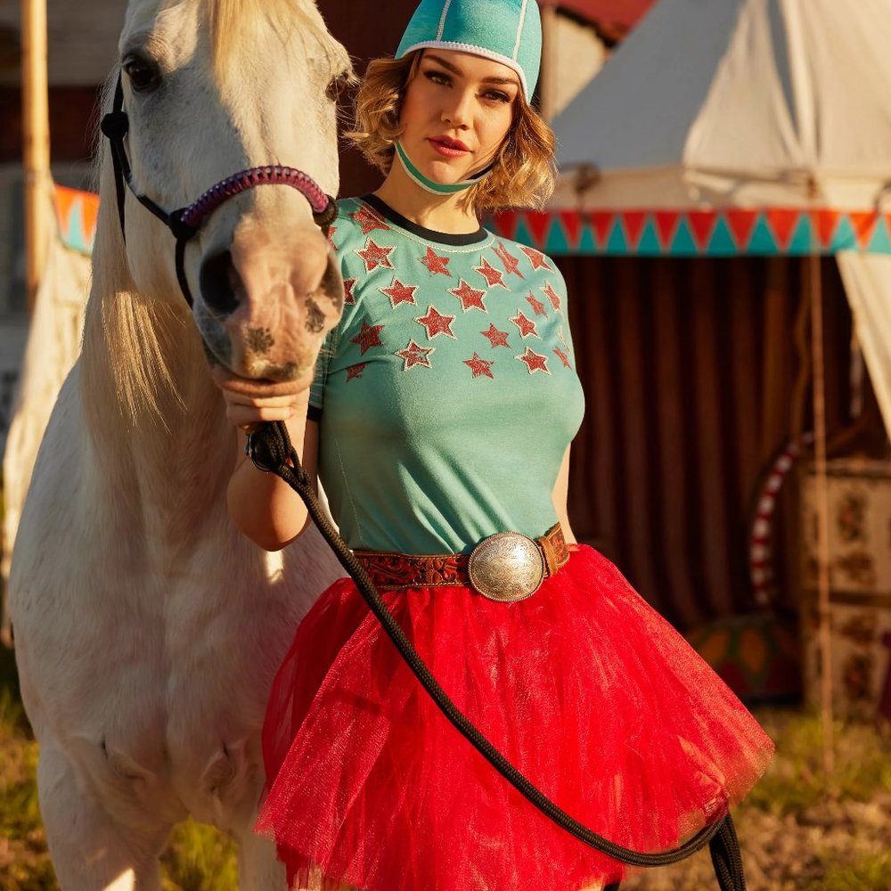 🐎Double D Ranch Star Spangled Freedom Top T Shirt Graphic Western Bohemian Boho